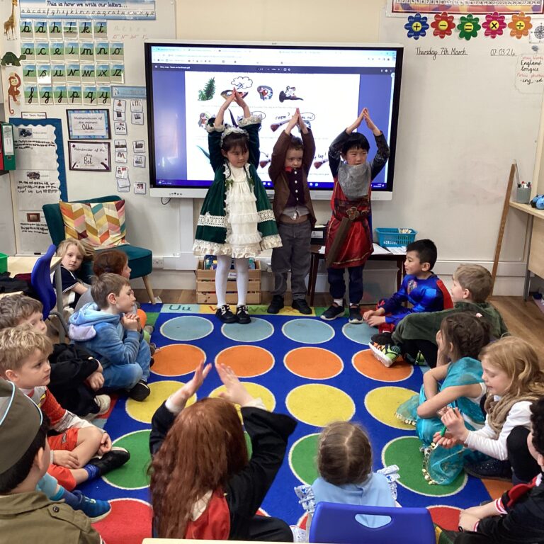 young students doing a presentation