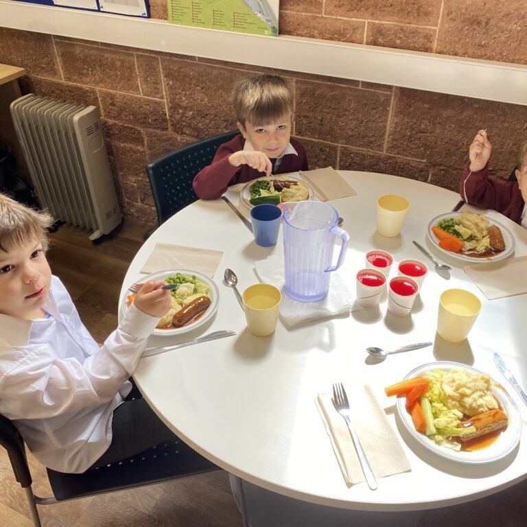 students eating